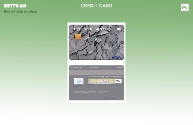 Модерен стил шаблон за виза картичка на САД Deutsche Bank